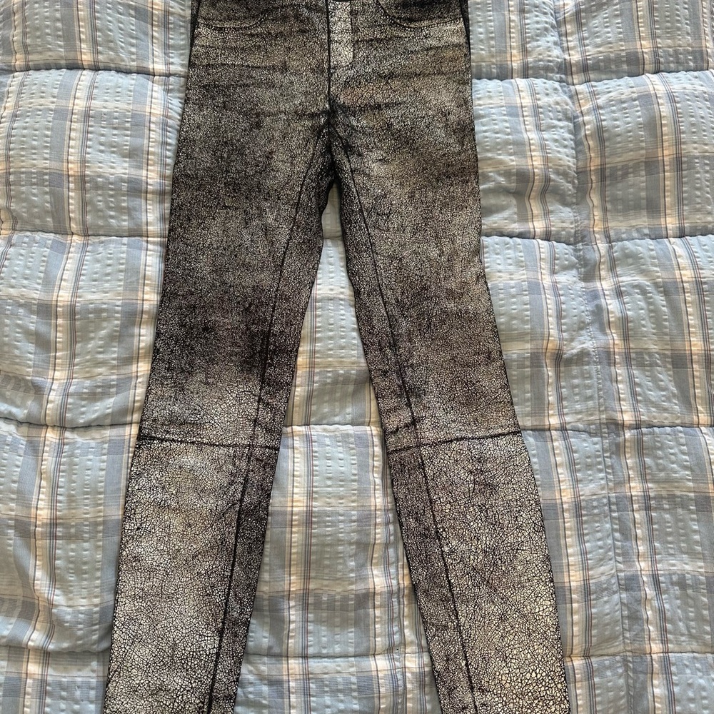 Helmut Lang Textured Black Leather Pants